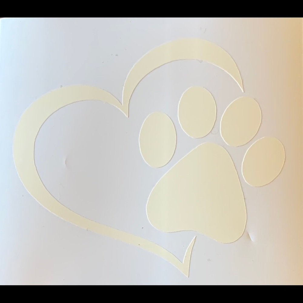 Paw Print with Heart Decal